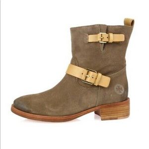 Tory Burch size 8M Bennie Taupe Suede Buckle Boots